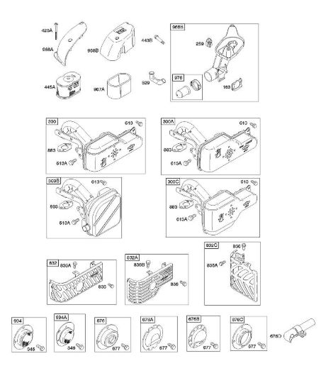 A - Depuratore aria, sistema di scarico B&S - 12 €¦ 121602-0296-E1 brand Stihl